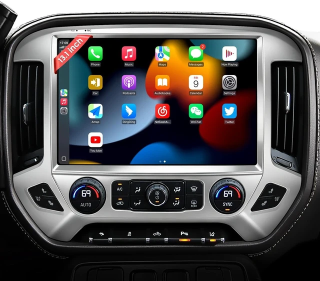 Main image of 13.1" 8Core Car Radio for Chevy Silverado 2014-2018: 2K QLED Touch Screen, Android 13 Stereo with Wireless CarPlay Android Auto 5G WiFi GPS Bluetooth FM/AM Backup Camera