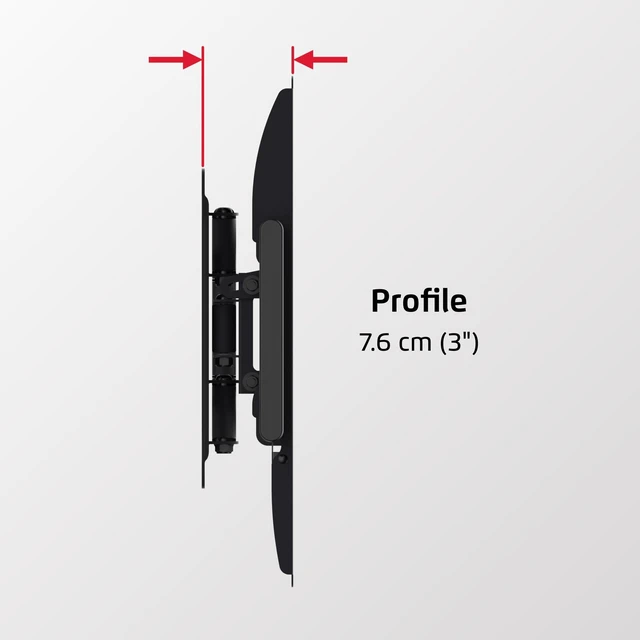 Alt view image 4 of 5 - Seneca SSA31 Full Motion Single Stud TV Wall Mount ^^ Fits 25 to 70 Screens ^^ Sits 3" from Wall ^^ 16.7" Extension ^^ 200x100-400x400 VESA Compatibility ^^ Black