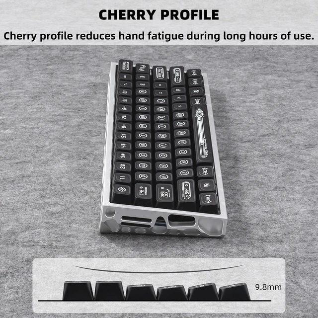 Alt view image 5 of 5 - GEKUCAP Black PBT Minimalist Style Shine Through Keycaps