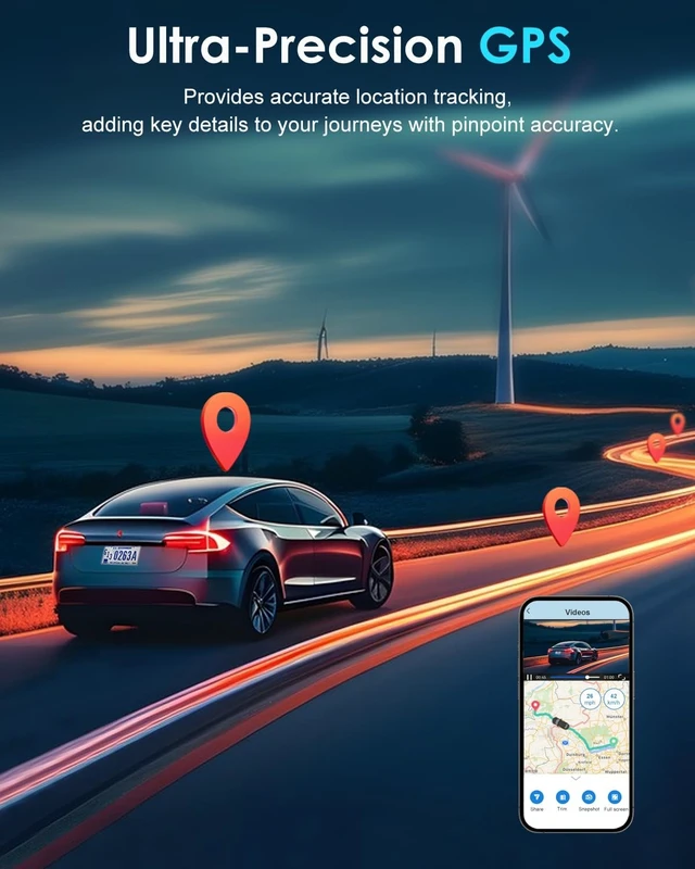 Alt view image 5 of 5 - ORSKEY 4K Dash Cam, STARVIS 2 Sensor, 64GB SD Card Included, Dash Camera for Cars with 5GHz Wi-Fi GPS, 2.45" IPS, WDR Night Vision, 24H Parking Mode