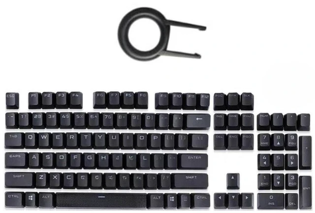 Main image of Full Set of Keyboard 104 Keycaps Replacement for Corsair K70 RGB Gaming Mechanical Cherry MX Keyboard Black