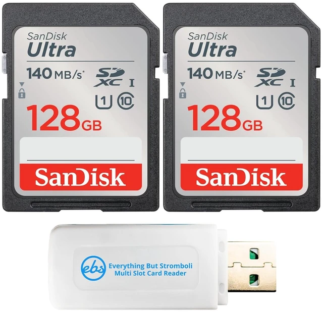 Main image of SanDisk 128GB Ultra SD Memory Card Class 10 (2 Pack) SDSDUNB-128G-GN6IN