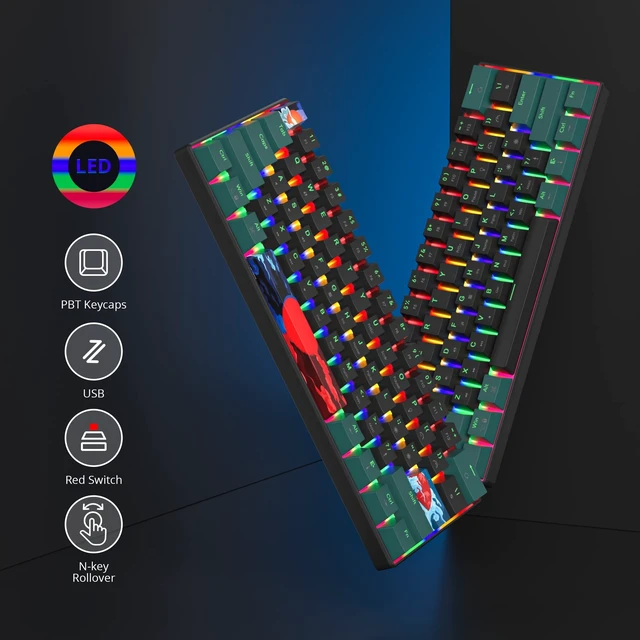 Alt view image 2 of 5 - Vumilstek 60% Mechanical Keyboard Linear Red Switch Backlight Anti-Ghosting