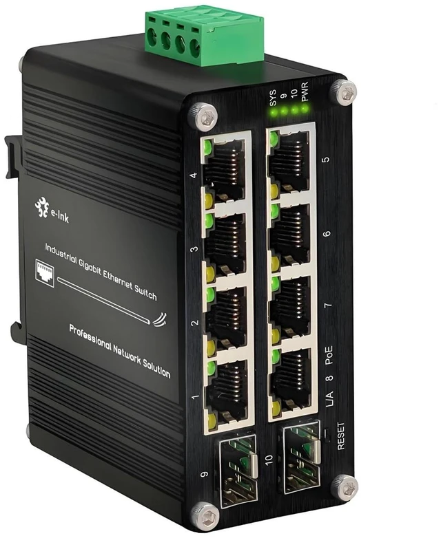 Main image of Elenzk Industrial 8X1000M RJ45 + 2 SFP Passive 24V PoE Switch