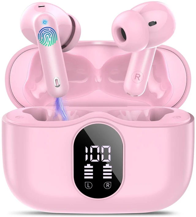 Main image of True Wireless Earbuds Bluetooth Headphones HiFi Stereo Ear Buds,Blush Pink