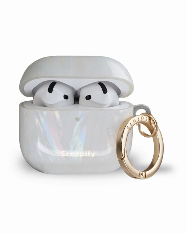 Alt view image 2 of 5 - SCORPIFY for AirPods 4 Case (4th Generation, 2024) with Keychain, Compatible with Apple AirPod 4, Cute Protective Hard Shell Cover, Wireless Charging Earbuds Case for Women - Aurora Spine