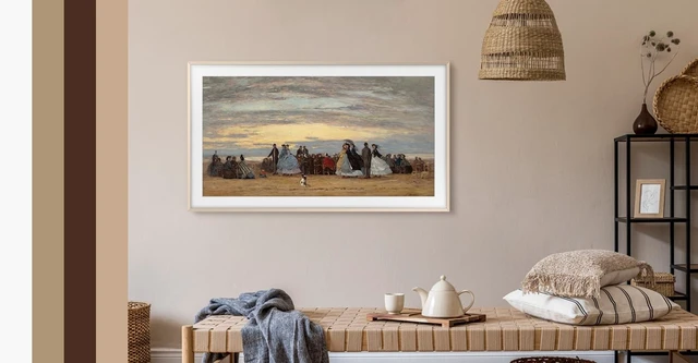 Alt view image 4 of 5 - Samsung 43-Inch The Frame Customizable Bezel, Sand Gold Metal, 2026 Model