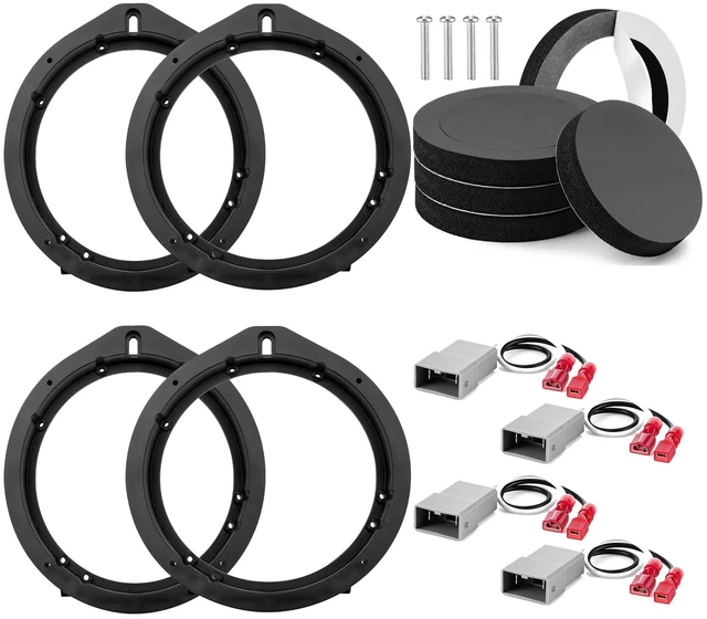 Main image of Complete 6.5 Inch Car Speaker Adapter Kit with Speaker Foam Rings, 4Pack