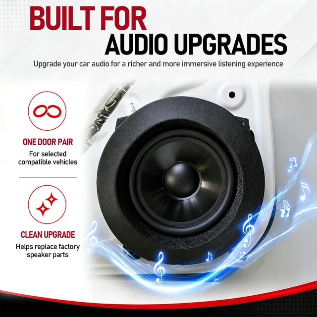 Alt view image 4 of 5 - Complete 6.5 Inch Car Speaker Adapter Kit with Speaker Foam Rings, 4Pack