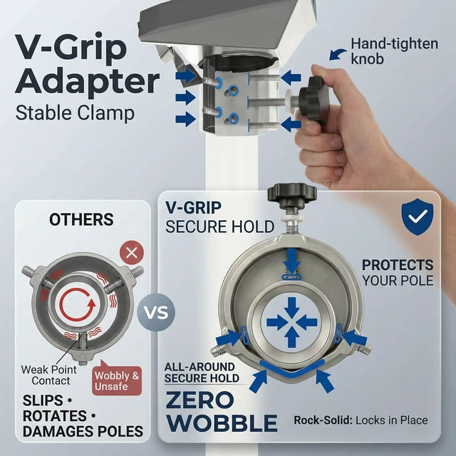Alt view image 4 of 5 - Starlink Gen 3 Pipe Adapter Mount - Aluminum Alloy Pole Mount Kit for Stalink Standard Dish V3, 20 Tilt for Optimal Signal,Great for Wall Mount Bracket,Tripod, RV Flagpole