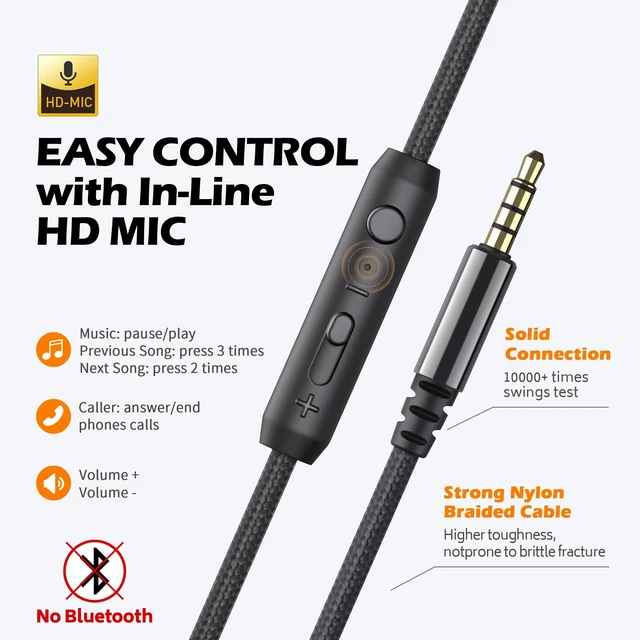 Alt view image 4 of 5 - AILIHEN C8 Kids Wired Headphones with Mic for School, 3.5mm, Black Orange