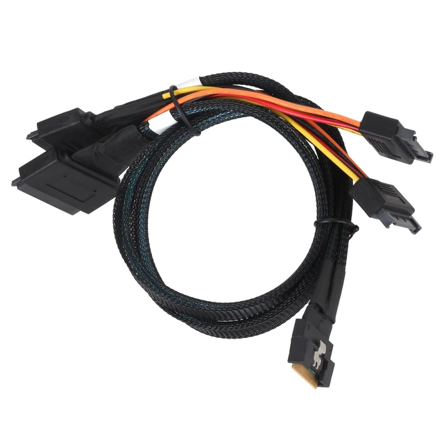 Alt view image 5 of 5 - ST-JY SlimSAS SFF-8654 8i to Dual U.2 SFF-8639 NVMe Cable 0.5M