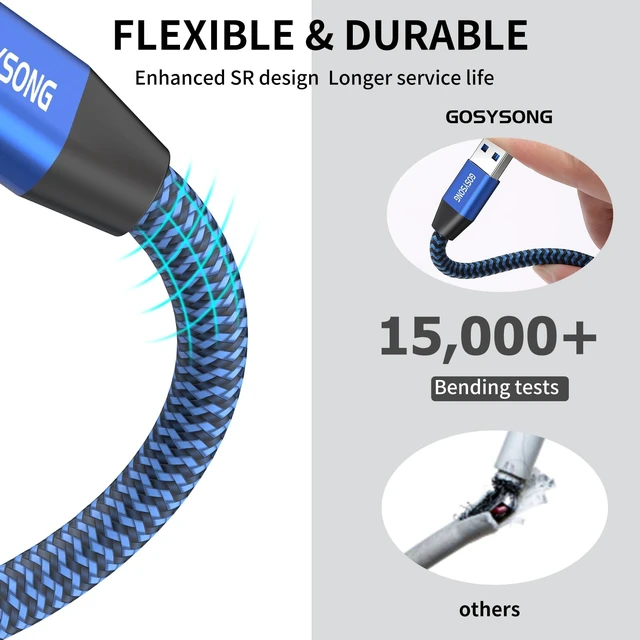Alt view image 3 of 5 - GOSYSONG 150ft USB 2.0 Printer Cable, High Speed USB A to USB B Printer Cord Compatible with Printers, Scanners,Keyboard (Blue)