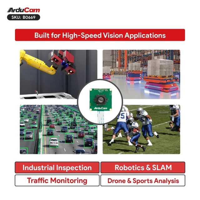 Alt view image 5 of 5 - Arducam 5MP OG05B10 Global Shutter Raspberry Pi Camera Module