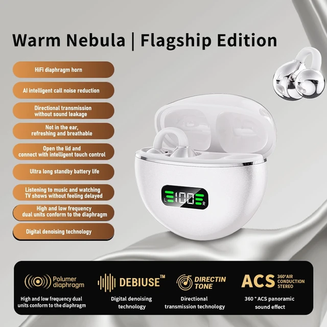 Alt view image 2 of 5 - ASHATA Earbuds, Wireless Workout Headphones LED Digital Display Touch Control with Noise Canceling Mic, for Running Swimming Outdoor Sports (White)