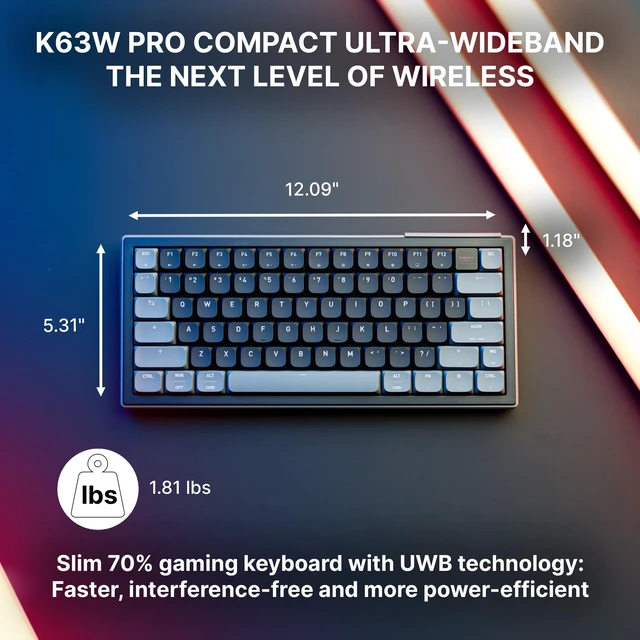 Alt view image 2 of 5 - CHERRY XTRFY K63W Pro Compact Ultra-Wideband, Wireless 70% Gaming Keyboard