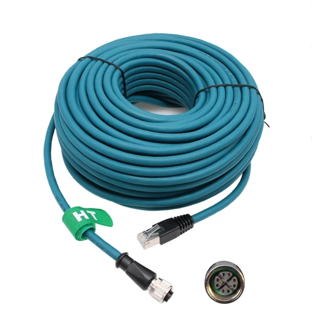 Alt view image 4 of 5 - HangTon Ethernet Cable M12 X-Coded 8 Pin Female to RJ45 Cat7e Patch Cord for Industrial Automation Actuator Sensor Profibus Network Switches 20M
