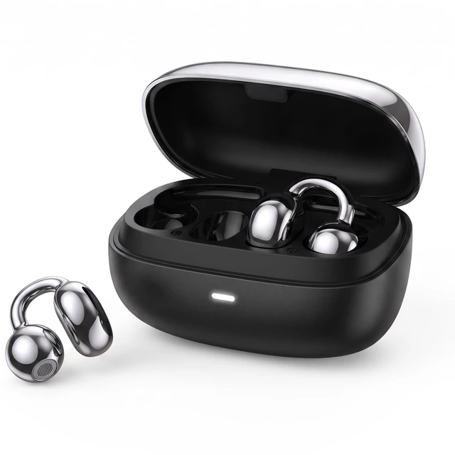 Main image of Cyberix Clip-on Open Ear Bluetooth Earbuds for iPhone, 50H Playtime