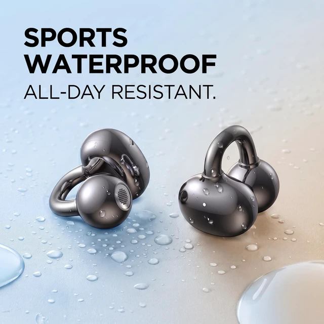 Alt view image 4 of 5 - Cyberix Clip-on Open Ear Bluetooth Earbuds for iPhone, 50H Playtime
