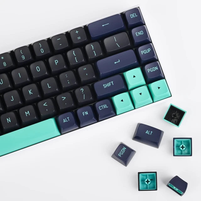 Alt view image 3 of 5 - iRoboosta CSA Profile PBT Keycaps - Double Shot Dark Blue and Black 160 Keys Custom Keycap Set - Compatible with 60% 65% 75% 80% Full Size Layouts Cherry MX Switches Mechanical Keyboard (Dark Shark)