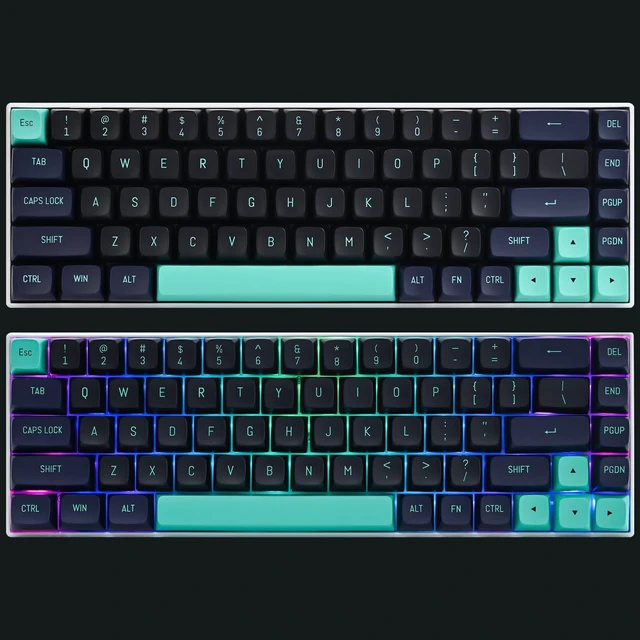 Alt view image 5 of 5 - iRoboosta CSA Profile PBT Keycaps - Double Shot Dark Blue and Black 160 Keys Custom Keycap Set - Compatible with 60% 65% 75% 80% Full Size Layouts Cherry MX Switches Mechanical Keyboard (Dark Shark)