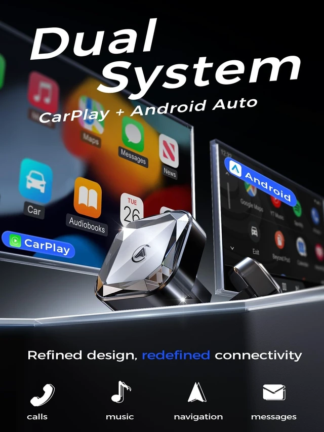 Alt view image 2 of 5 - Wireless CarPlay Adapter & Wireless Android Auto Adapter, 2 in 1 Car Dongle