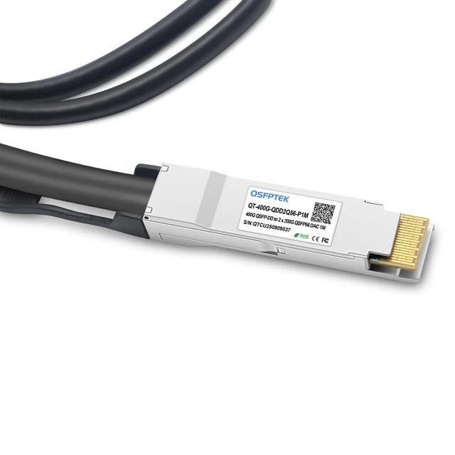 Alt view image 2 of 2 - 400GBASE-CU DAC Cable 30AWG, 1m(3.28ft) QSFP-DD to 2 * 200G QSFP56 Breakout Passive Direct Attach Cable Compatible for Mellanox Switch, Router, Network Device