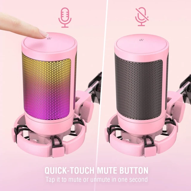 Alt view image 2 of 5 - FIFINE A6T Pink Gaming USB Condenser Microphone Kit for Podcast Streaming