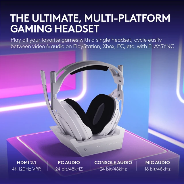 Alt view image 2 of 5 - Logitech G Astro A50 X Multi-Platform Wireless Gaming Headset - White