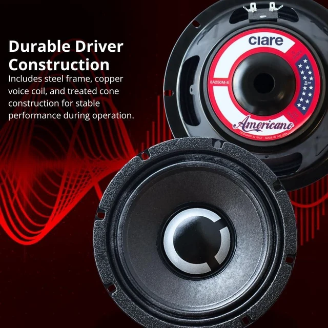 Alt view image 5 of 5 - Ciare Americano 8A250M-4, 8 Midrange Speaker, 4 Ohm, 250W Car Audio Driver