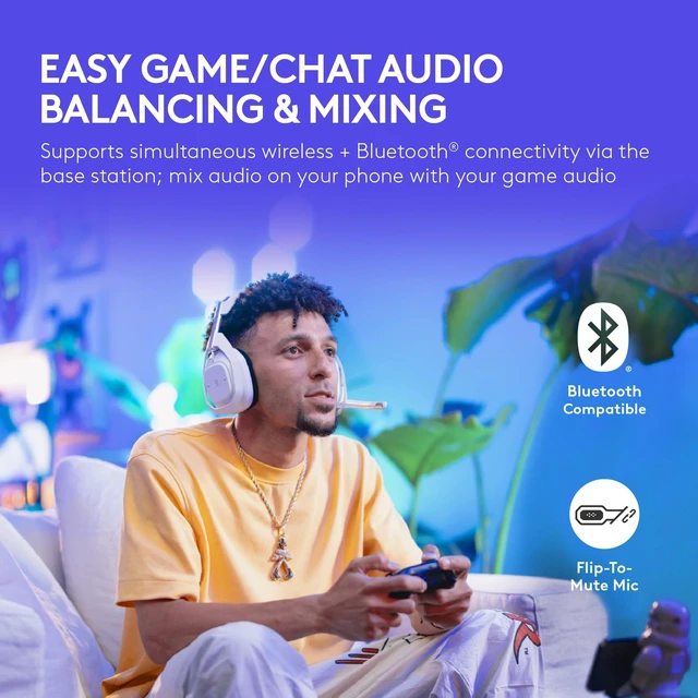 Alt view image 4 of 5 - Logitech G Astro A50 X Multi-Platform Wireless Gaming Headset - White