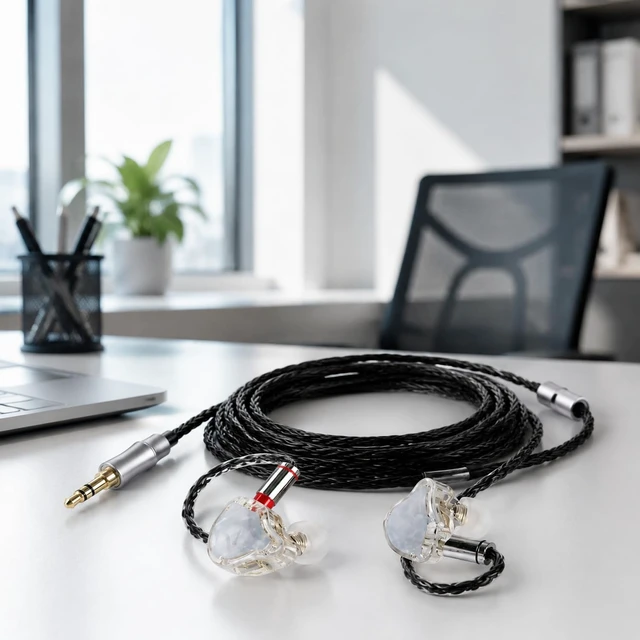 Alt view image 2 of 5 - FAAEAL in Ear Monitor IEM Cable,16 Core Silver Plated Earphone Upgraded Cords,Extended-Length Replacement Cable Compatible with KZ AS10 ZST TRN V10 for Musician Audiophile 0.78mm-2pin 6ft 3.5mm