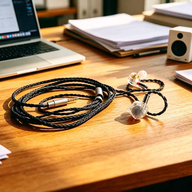 Alt view image 3 of 5 - FAAEAL in Ear Monitor IEM Cable,16 Core Silver Plated Earphone Upgraded Cords,Extended-Length Replacement Cable Compatible with KZ AS10 ZST TRN V10 for Musician Audiophile 0.78mm-2pin 6ft 3.5mm