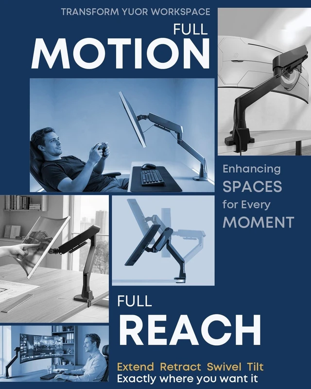 Alt view image 3 of 5 - Ultrawide Monitor Arm fits 17-49 Inch Heavy Duty Flat/Curved Monitor