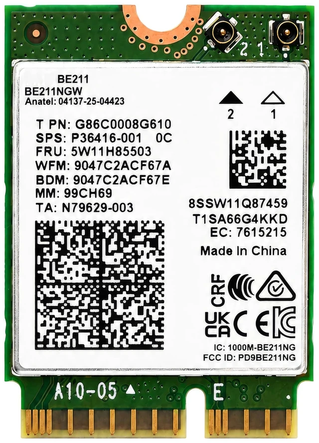 Main image of HighZer0 Electronics BE211 WiFi 7 R2 Card ^^ Tri-Band Wi-Fi ^^ Up to 5.8 Gbps ^^ CNVio3 M.2 WiFi Card for PC ^^ Supports Bluetooth 6 ^^ Requires Intel 14th+ Gen CPU Windows 10/11, Linux ^^ BE211NG