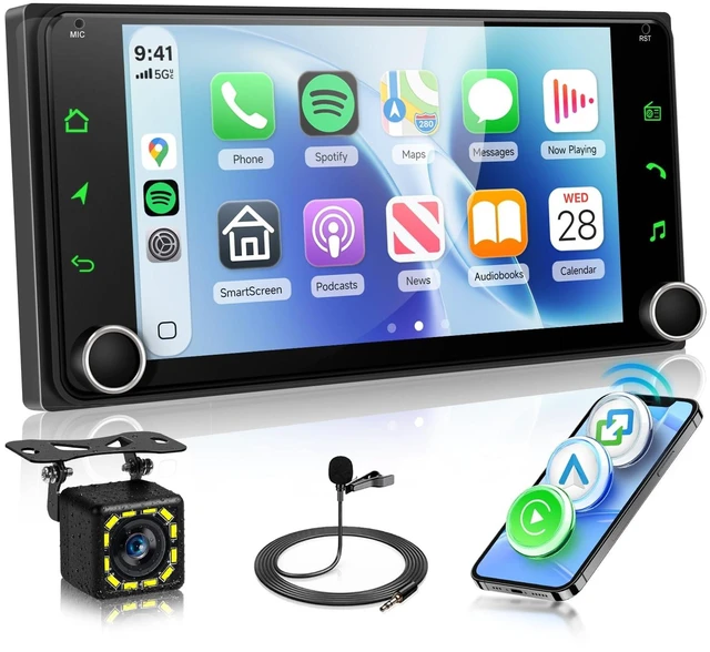Main image of Hodozzy 7" Double Din Stereo for Toyota Corolla Camry 4Runner RAV4 Yaris Land Cruiser Tacoma, Wireless CarPlay & Android Auto, 2 Din Touchscreen Radio Head Unit Bluetooth AM FM RDS, Backup Came