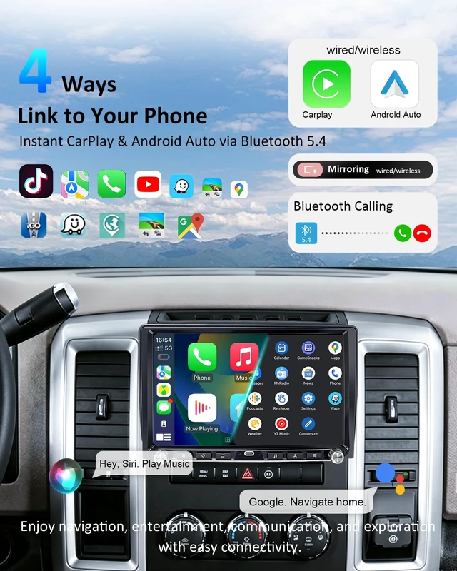 Alt view image 3 of 5 - Android 14 Car Radio for Dodge Ram 1500 2500 3500 2009-2012, 8 Core 4+64GB