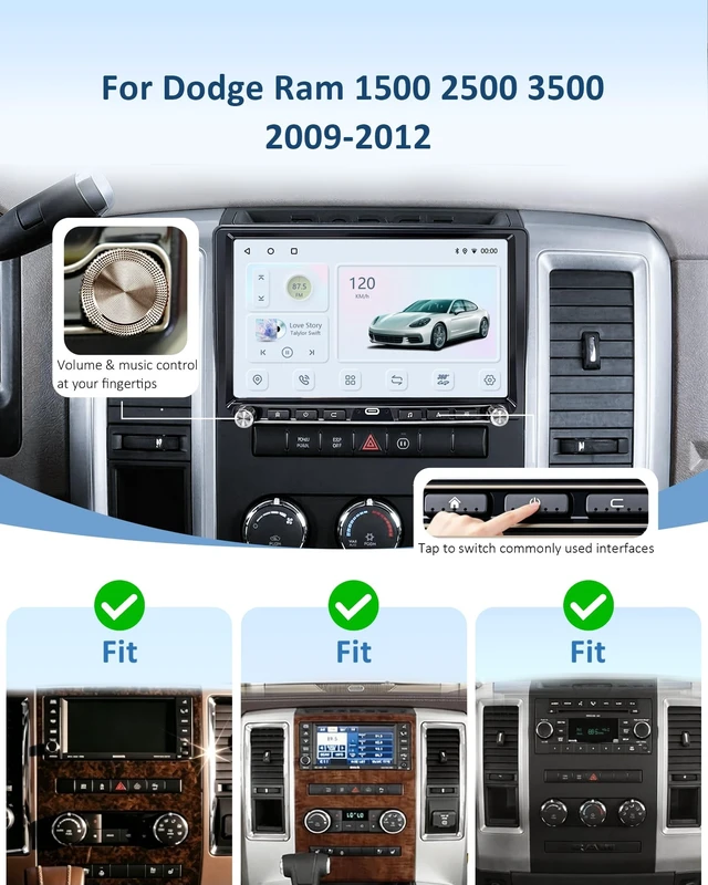Alt view image 2 of 5 - Android 14 Car Radio for Dodge Ram 1500 2500 3500 2009-2012, 8 Core 4+64GB