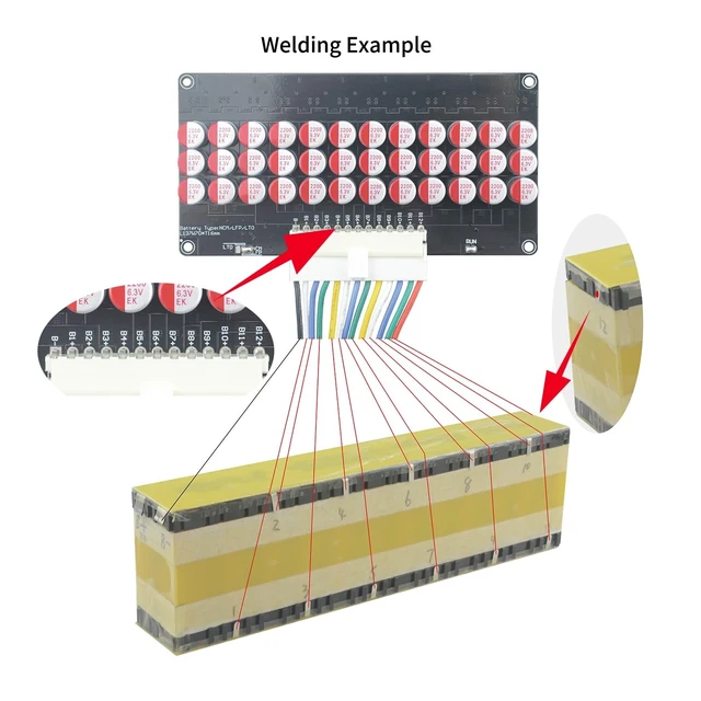 Alt view image 5 of 5 - LVNOON 5.5A 5S to 21S 5S 6S 7S 8S 9S 10S 12S 14S 16S 17S 21S Smart Active Balancer Active Equalizer Balancer for li-ion NCM Lifepo4 LFP LTO Battery Energy Capacitor (9S-12S)