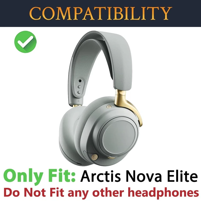 Alt view image 2 of 4 - SOULWIT Earpads for SteelSeries Arctis Nova Elite Wireless Gaming Headset, Replacement Ear Pads Cushions with Soft Protein Leather and High-Density Memory Foam - Gray