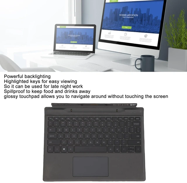 Alt view image 2 of 5 - Laptop Detachable Keyboard for Latitude 7320 7310, New Genuine Replacement Travel Keyboard, Seamless Connection Backlighting English Layout Keyboard with Touchpad