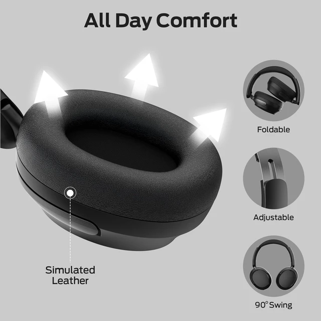 Alt view image 4 of 5 - Persona 3rd ANC Wireless Headphones, Premium Noise Cancelling with Bluetooth 5.4, Ultra-Light Foldable Over Ear Headphones, HD Voice Clarity, 70H Battery Life, Multi-Point Pairing, Comfort Fit