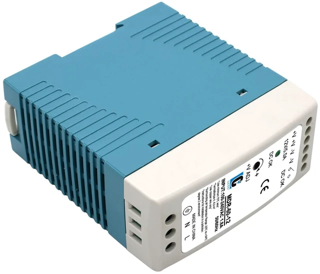 Alt view image 5 of 5 - DIn Rail DC 24V Switching Power Supply MDR 60W Rail Type(Input:100-240VAC,Output:24VDC,50/60HZ) Switch Converter (24V 2.5A)(10)