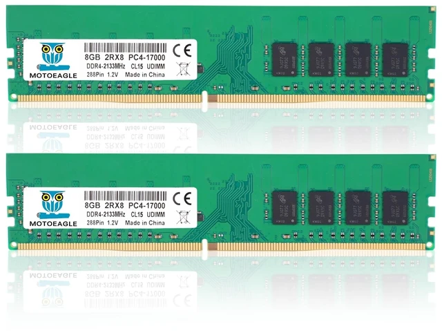 Main image of 16GB DDR4 RAM 2x8GB 2133 MHz UDIMM 2RX8 PC4-17000 DDR4-2133P CL15 DIMM Non-ECC Desktop Memory KIT