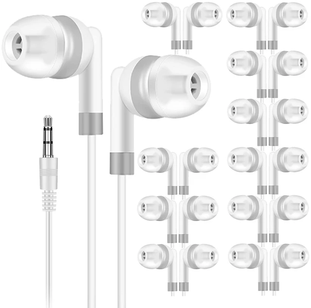 Main image of OSSZIT 200 Pack Earbuds Bulk Classroom Wired in-Ear Headphones for School