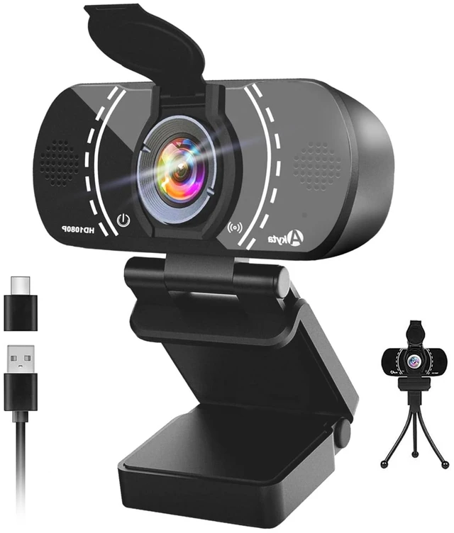 Main image of Akyta 1080P PC Webcam, Plug and Play USB C Camera with Microphone/Privacy Cover/Stand/Adapter & Wide Angle 110, Web Camera for Desktop Computer PC Mac Video Calling/Zoom Conference