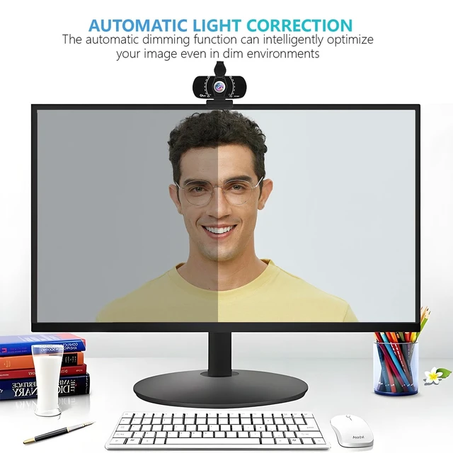 Alt view image 3 of 5 - Akyta 1080P PC Webcam, Plug and Play USB C Camera with Microphone/Privacy Cover/Stand/Adapter & Wide Angle 110, Web Camera for Desktop Computer PC Mac Video Calling/Zoom Conference