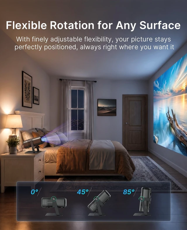 Alt view image 2 of 5 - NexiGo Projector Gimbal Stand, 85 Tilt & 360 Swivel Gimbal Mount, Duty Metal, Anti-Slip Base, Compatible PJ40 Gen 3/Ultra/Pro, TriVision Ultra, for Ceiling, Bedroom & Backyard