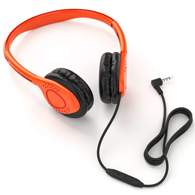 Alt view image 4 of 5 - Maeline Bulk Headphones On-Ear Wired Headphones Adjustable Headband with Soft Faux Leather Cushions for School Classrooms, Libraries, Travel - 3.5mm Plug - 10 Pack - Multicolor
