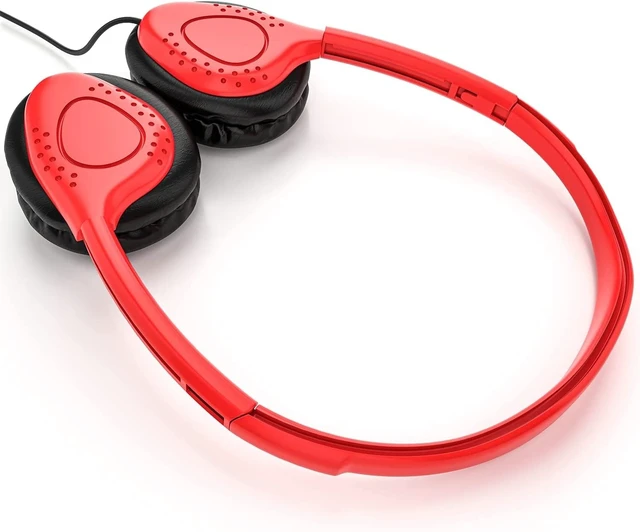 Alt view image 5 of 5 - Maeline Bulk Headphones On-Ear Wired Headphones Adjustable Headband with Soft Faux Leather Cushions for School Classrooms, Libraries, Travel - 3.5mm Plug - 10 Pack - Multicolor